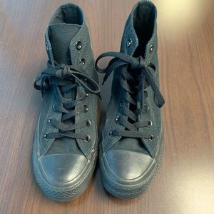 Women’s All black High Top Converse